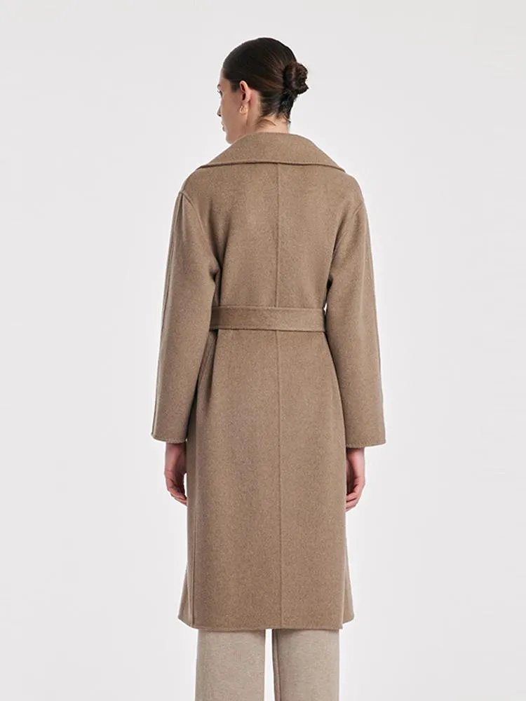 Cashmere Lapel Women Coat With Belt sold by Goelia product image thumbnail 5