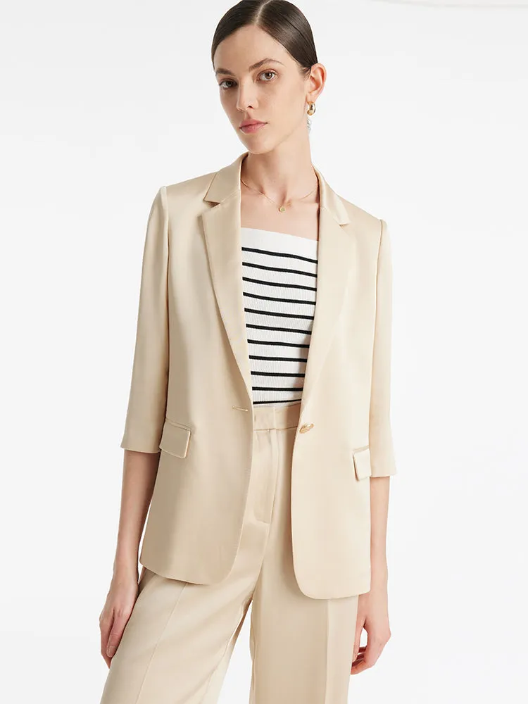 Acetate One Button Women Blazer sold by Goelia