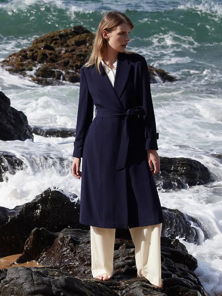 Triacetate Blazer Lapel Women Trench Coat sold by Goelia