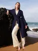 Triacetate Blazer Lapel Women Trench Coat sold by Goelia