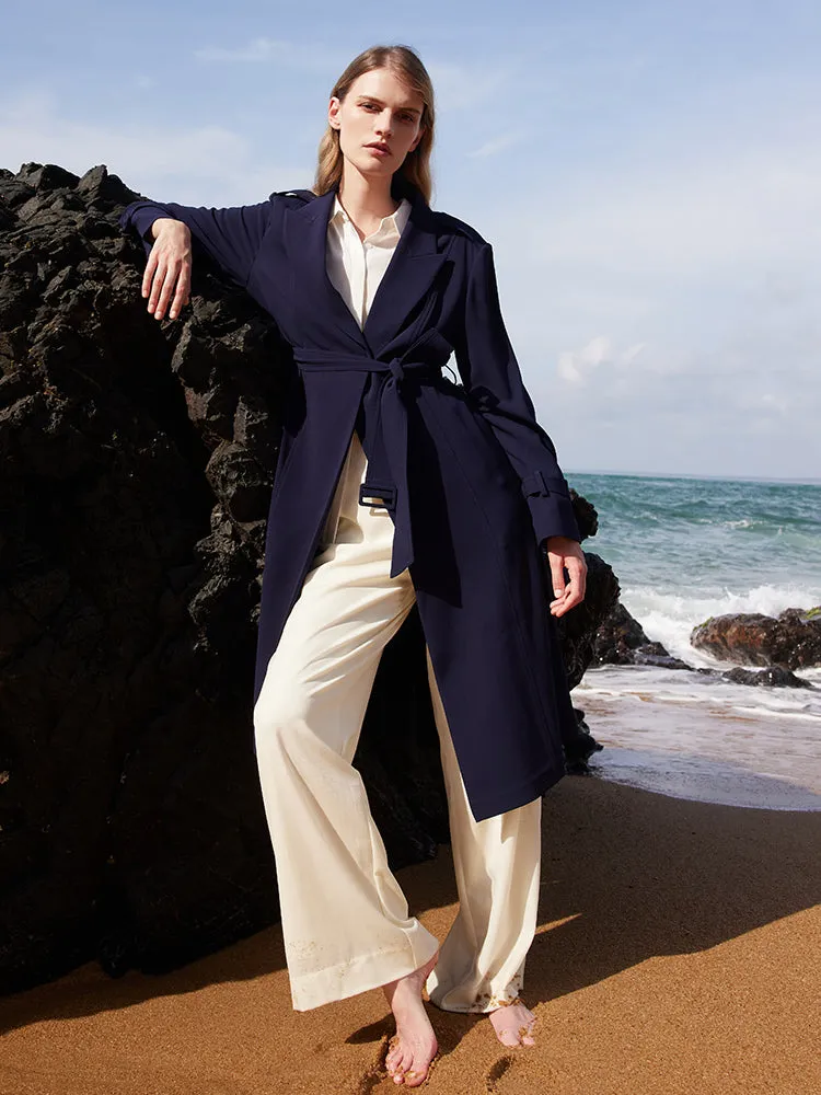 Triacetate Blazer Lapel Women Trench Coat sold by Goelia product image thumbnail 3