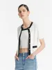 Contrast Trim Knitted Cardigan And Camisole Two-Piece Set sold by Goelia