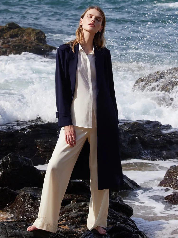 Triacetate Blazer Lapel Women Trench Coat sold by Goelia product image thumbnail 2