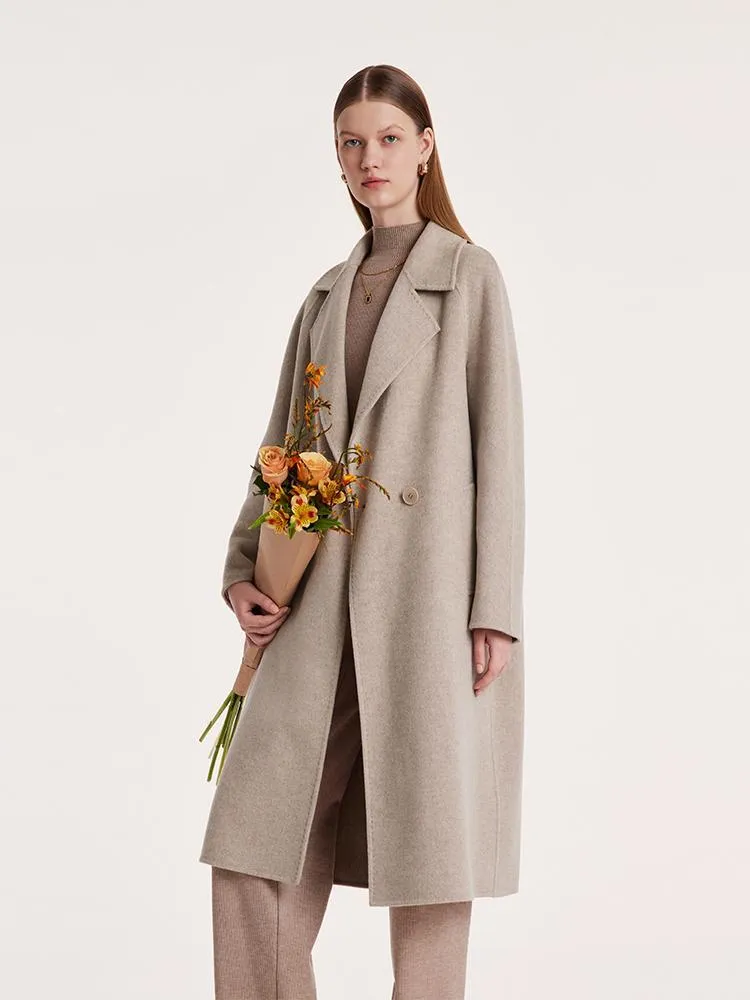 Cashmere Wool Notched Lapel Double-Faced Women Coat sold by Goelia product image thumbnail 4
