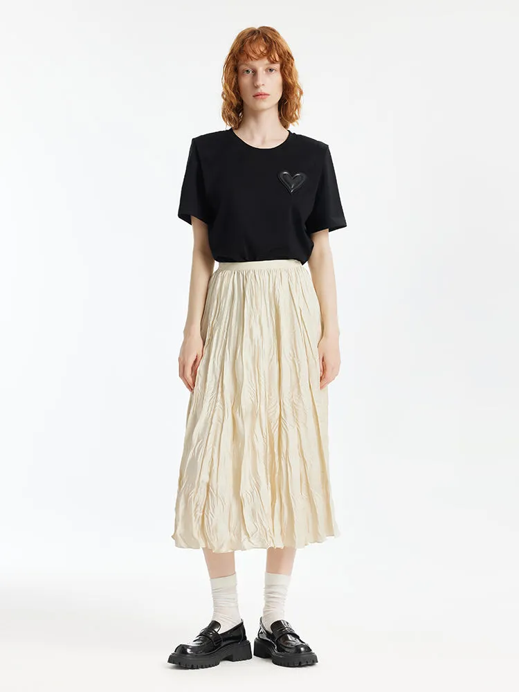 Asymmetrical Hem T-Shirt And Ruched Skirt Two-Piece Set With Belt sold by Goelia product image thumbnail 5