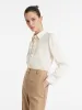 22 Momme Mulberry Silk Ruffle Women Shirt sold by Goelia