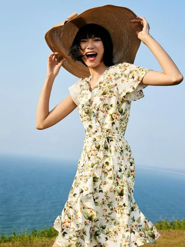 One-piece Floral Tea Break Mini Dress sold by Goelia