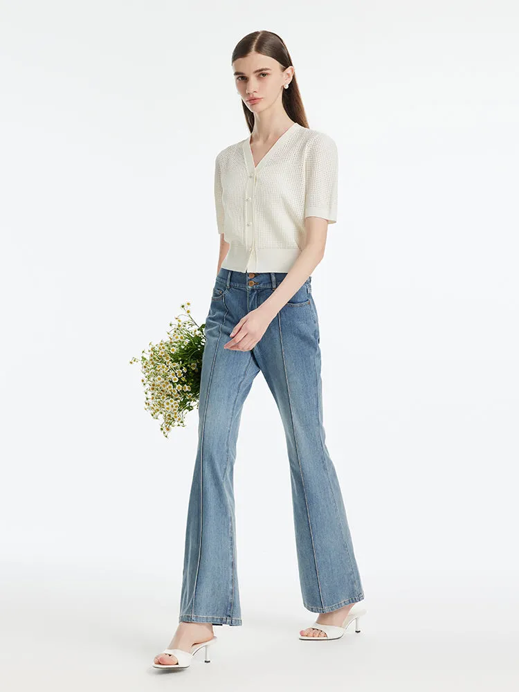 Back-Slit Denim Flared Women Jeans sold by Goelia product image thumbnail 3