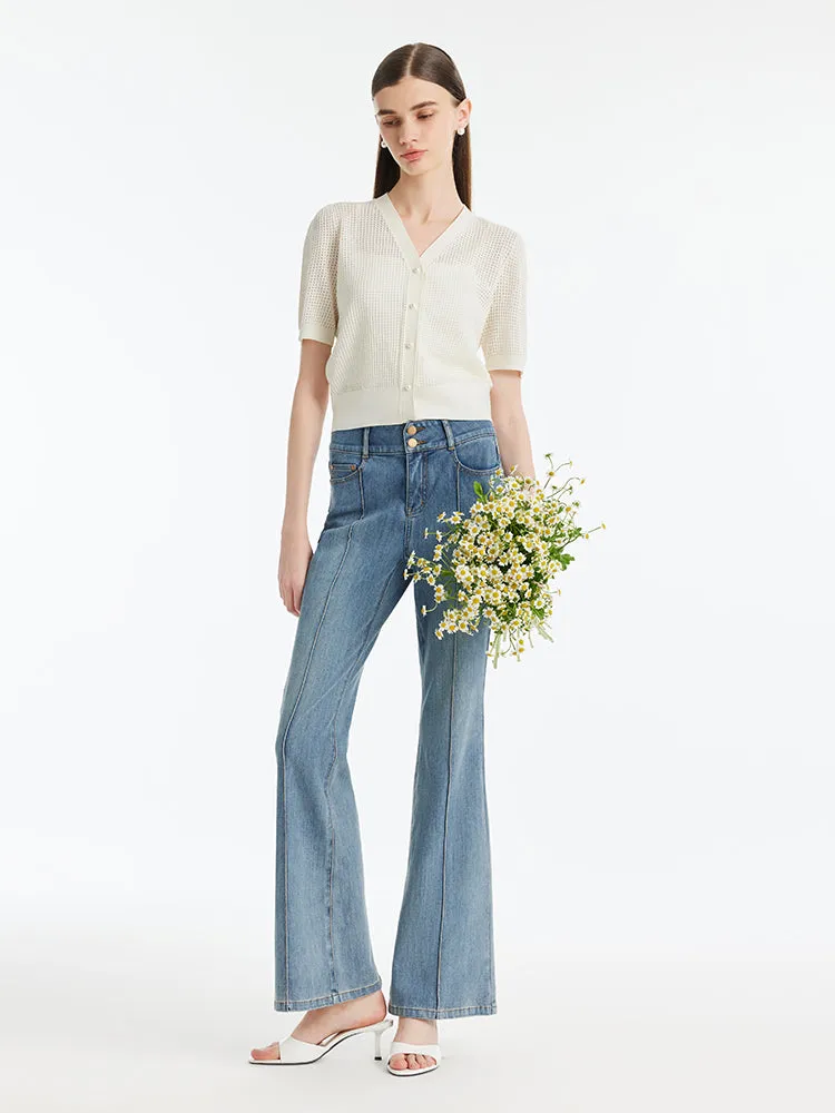 Back-Slit Denim Flared Women Jeans sold by Goelia product image thumbnail 4