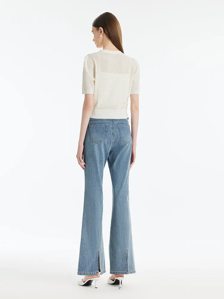 Back-Slit Denim Flared Women Jeans sold by Goelia product image thumbnail 5