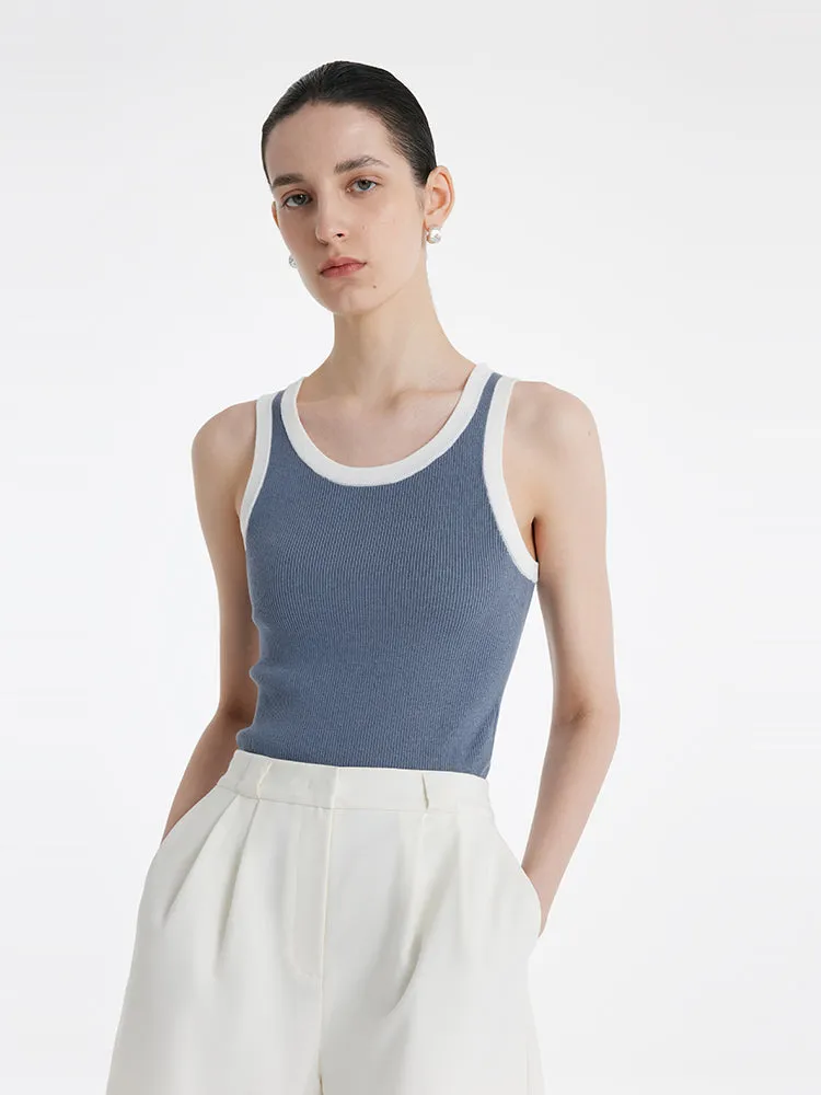 Acetate Cotton Knitted Striped Tank Top sold by Goelia product image thumbnail 4