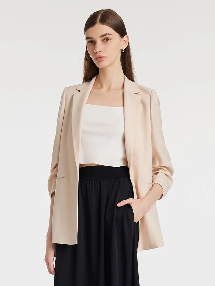 Acetate Ruched Sleeves Women Blazer sold by Goelia product image thumbnail 3
