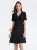 Pleated V-neck Gathered Waist Mini Dress sold by Goelia