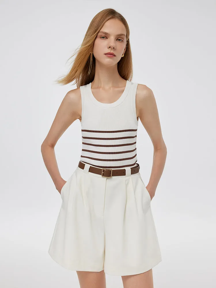 Acetate Cotton Knitted Striped Tank Top sold by Goelia product image thumbnail 5