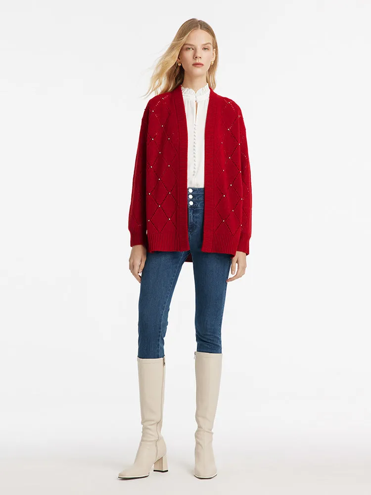 Wool Sequins Bead Knitted Women Cardigan sold by Goelia product image thumbnail 2