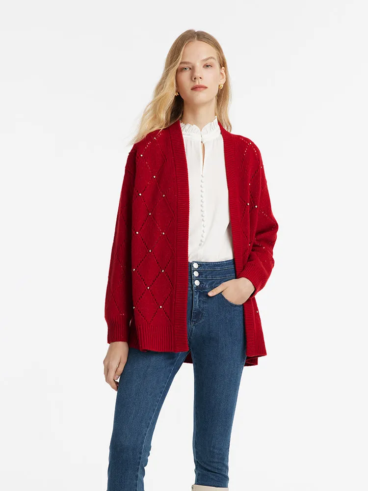 Wool Sequins Bead Knitted Women Cardigan sold by Goelia product image thumbnail 3