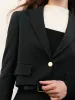 Wool Crop Blazer And Pleated Half Skirt Two-Piece Suit sold by Goelia