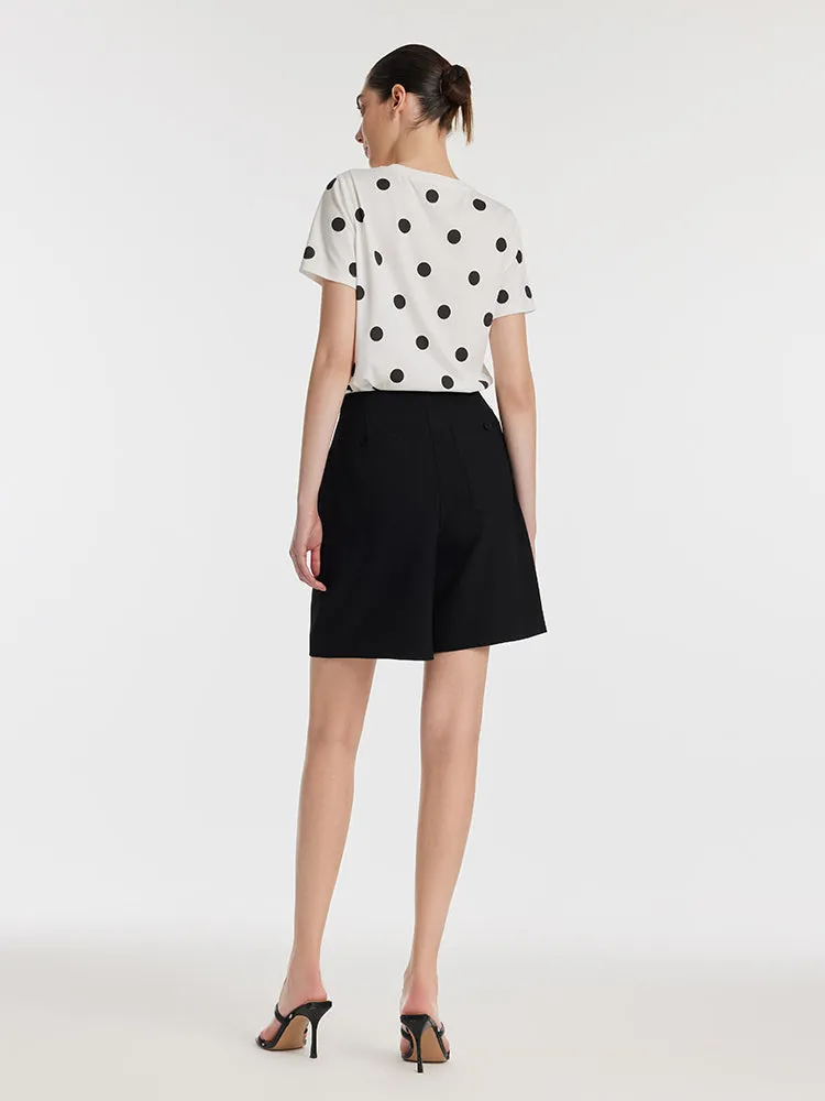 Polka Dots Print Round Neck Women T-Shirt sold by Goelia product image thumbnail 5