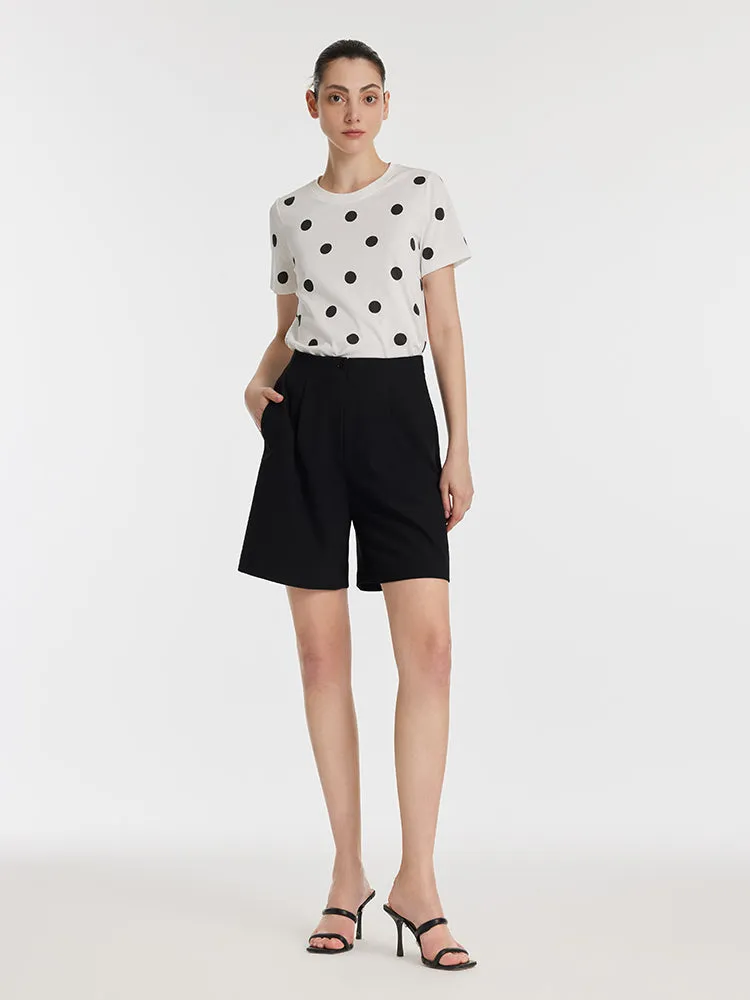 Polka Dots Print Round Neck Women T-Shirt sold by Goelia product image thumbnail 4