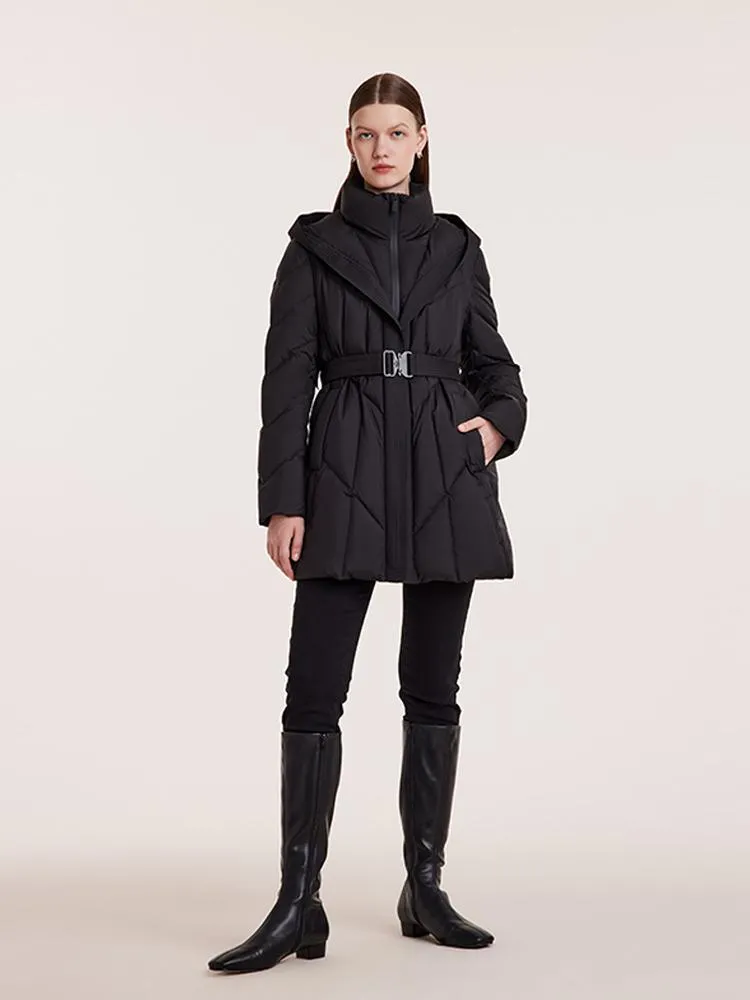 Triple Protection Fabric Hooded Gathered Waist Goose Down Garment sold by Goelia product image thumbnail 2