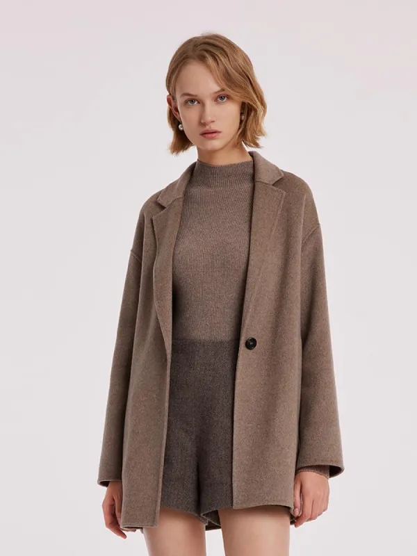 Pure Cashmere Mid-Length Women Coat sold by Goelia