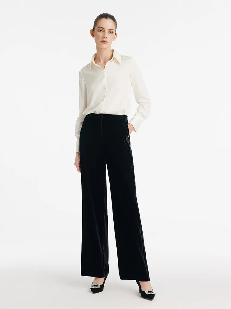 Silk Blend Straight Women Velvet Pants sold by Goelia product image thumbnail 2