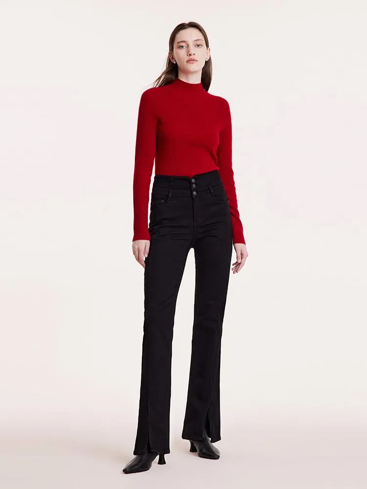 High-Waisted Slight Flared Women Jeans sold by Goelia product image thumbnail 2