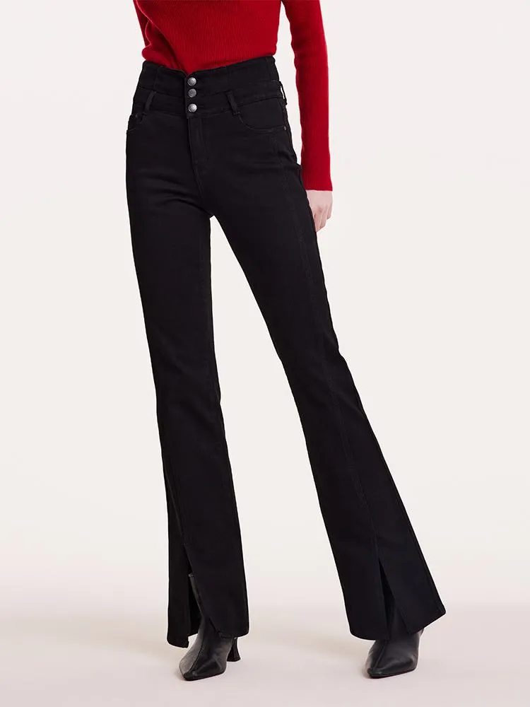 High-Waisted Slight Flared Women Jeans sold by Goelia product image thumbnail 3