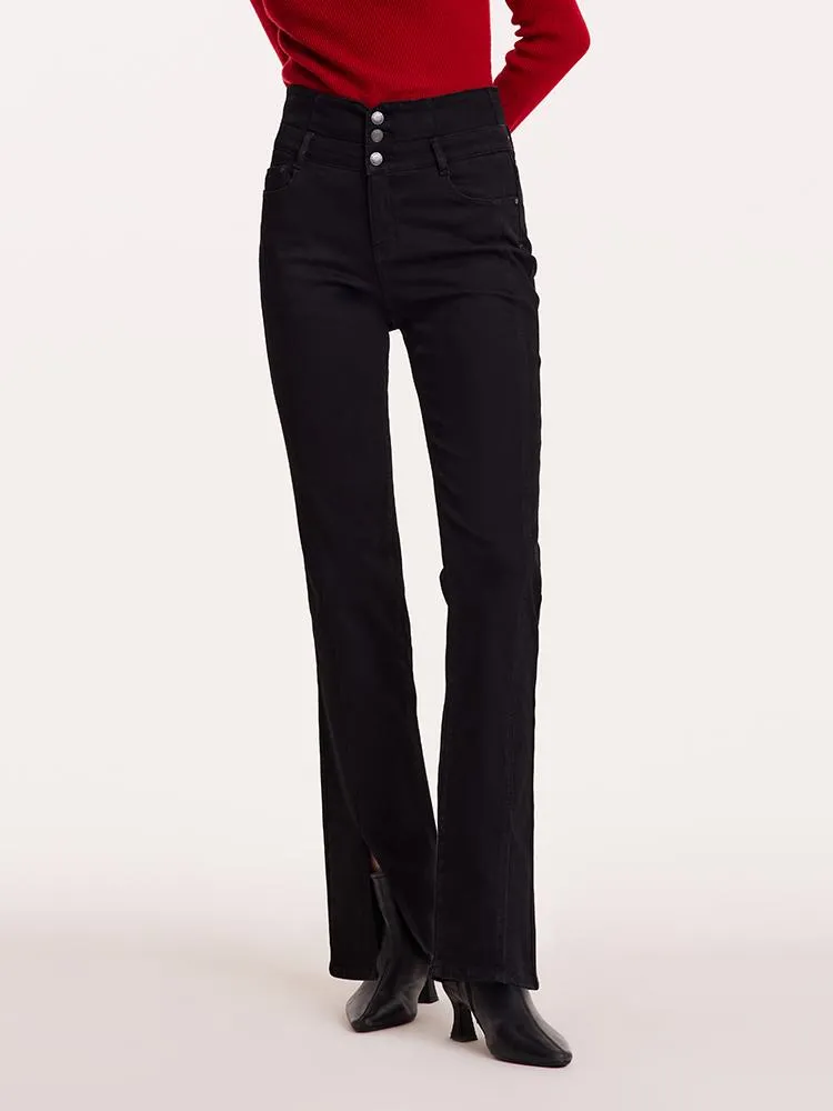 High-Waisted Slight Flared Women Jeans sold by Goelia