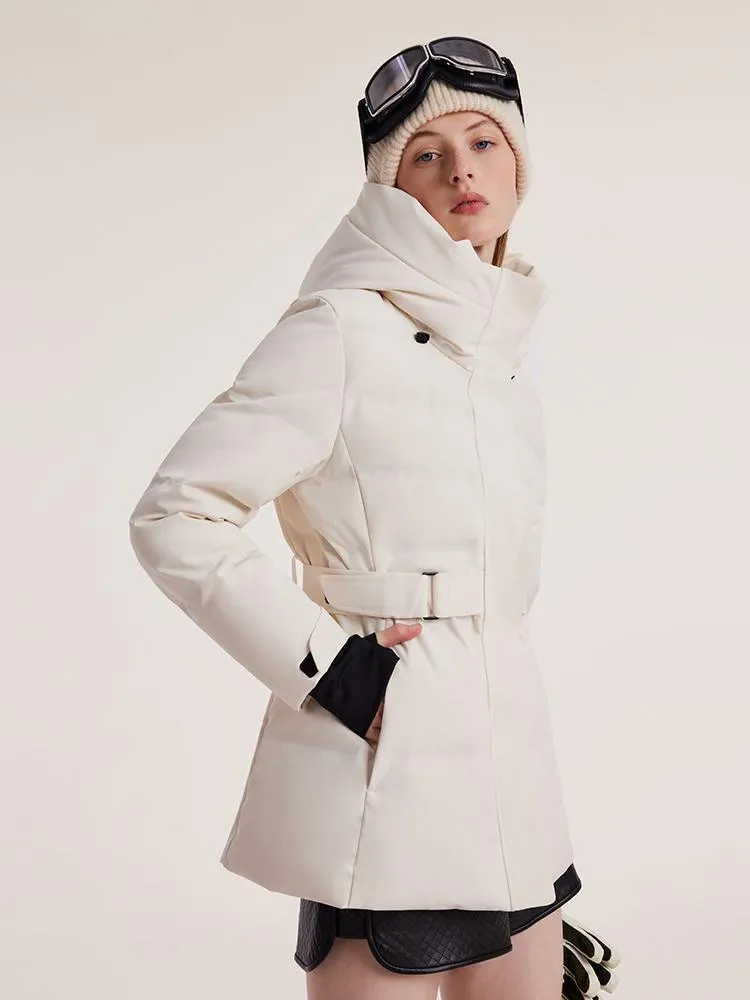 Hooded Gathered Waist Short Goose Down Garment sold by Goelia product image thumbnail 4