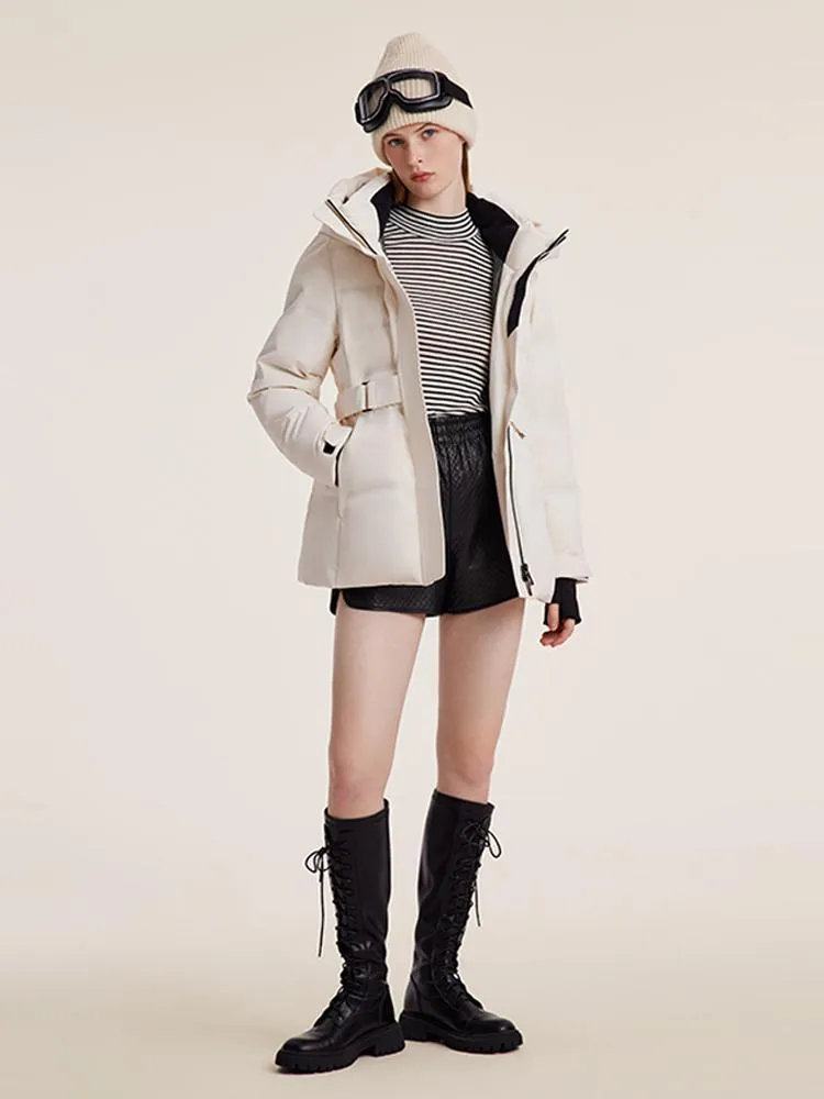 Hooded Gathered Waist Short Goose Down Garment sold by Goelia product image thumbnail 2