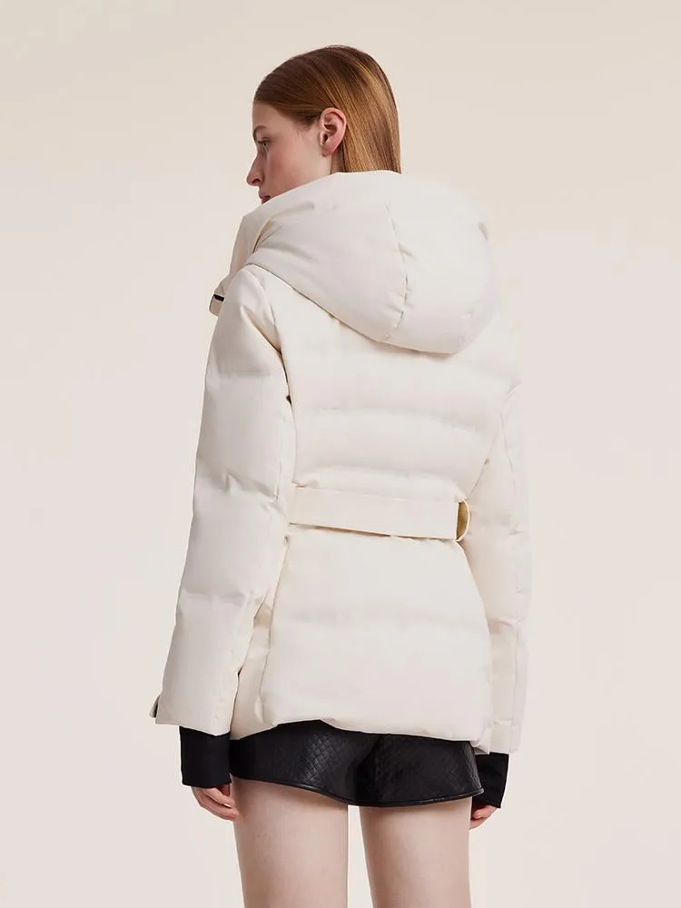 Hooded Gathered Waist Short Goose Down Garment sold by Goelia product image thumbnail 5