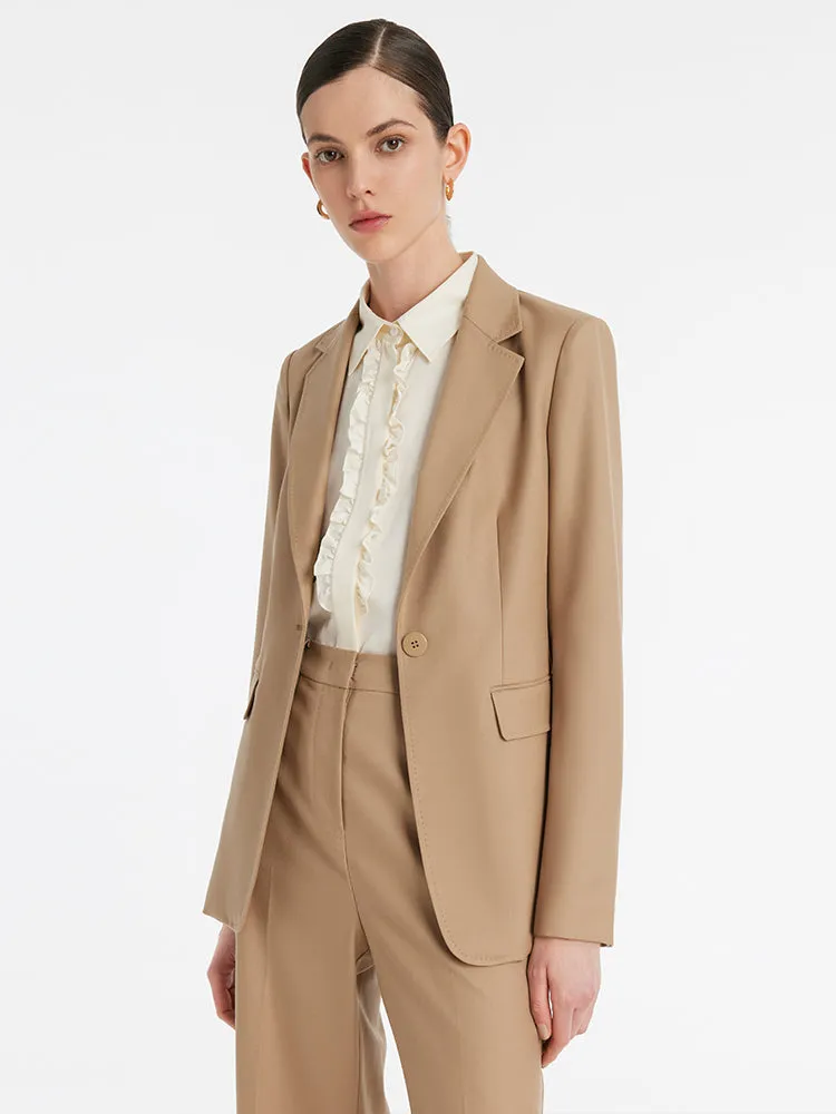 Worsted Wool Slim Lapel Women Blazer sold by Goelia product image thumbnail 3