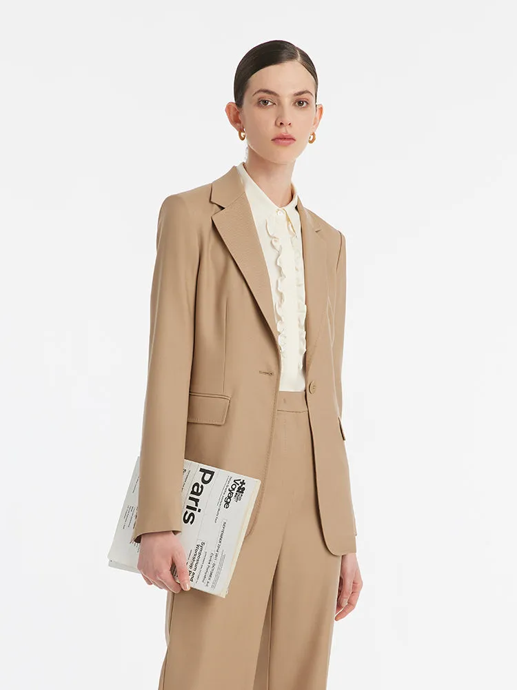 Worsted Wool Slim Lapel Women Blazer sold by Goelia product image thumbnail 4