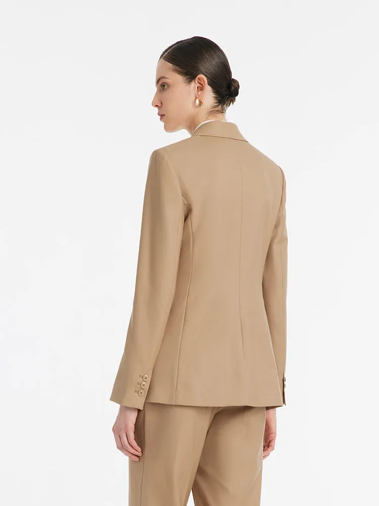 Worsted Wool Slim Lapel Women Blazer sold by Goelia product image thumbnail 5