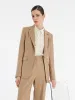 Worsted Wool Slim Lapel Women Blazer sold by Goelia