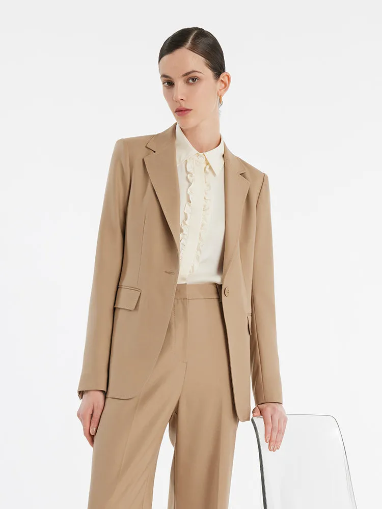 Worsted Wool Slim Lapel Women Blazer sold by Goelia product image thumbnail 2