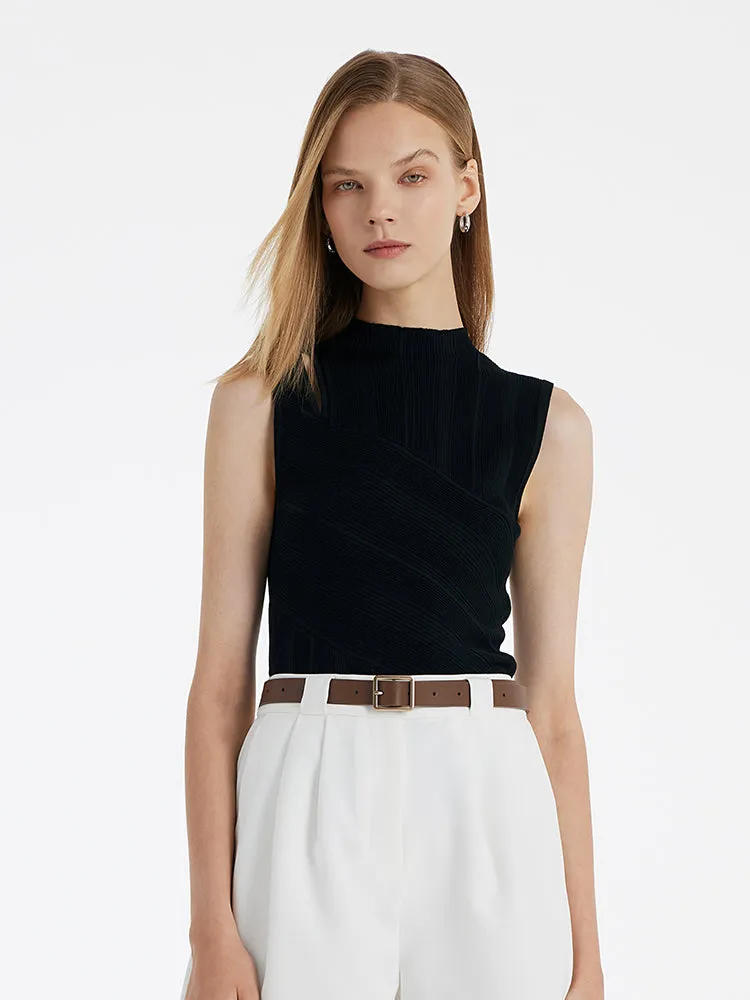 Tencel-Acetate Blend Cut-Out Women Tank Top sold by Goelia product image thumbnail 3