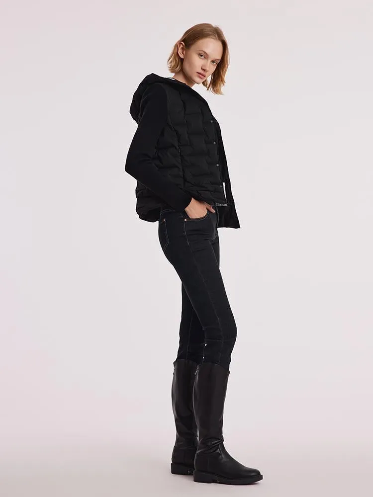 Wool Patchwork Hooded Goose Down Garment sold by Goelia product image thumbnail 3