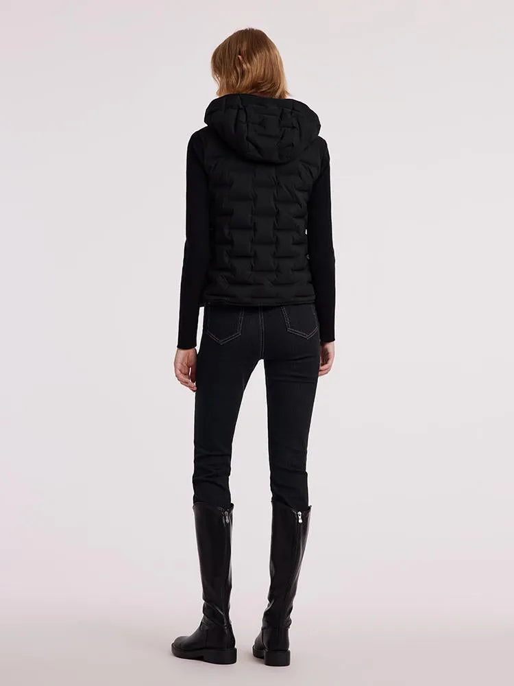 Wool Patchwork Hooded Goose Down Garment sold by Goelia product image thumbnail 4