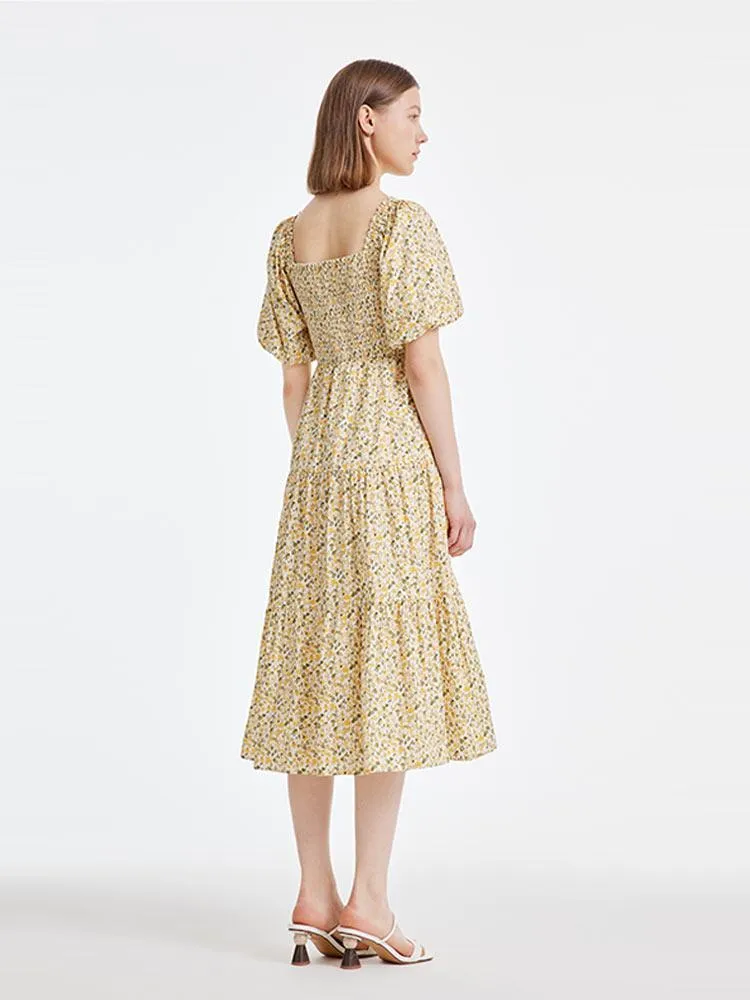Floral Puff Sleeve Dress sold by Goelia product image thumbnail 4