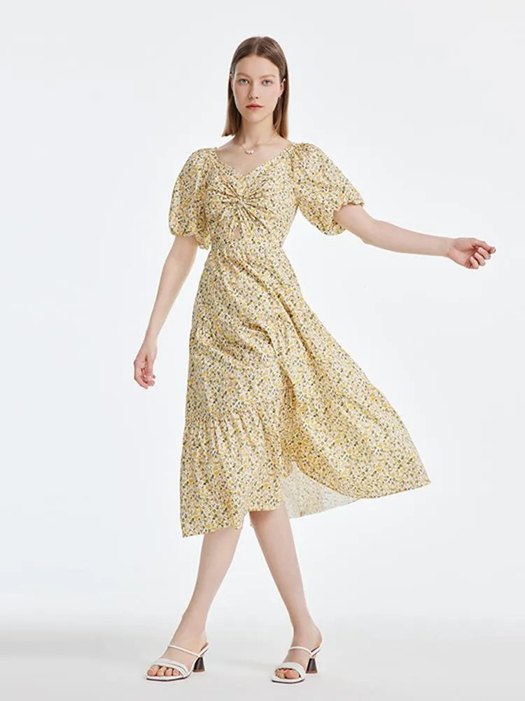 Floral Puff Sleeve Dress sold by Goelia product image thumbnail 2