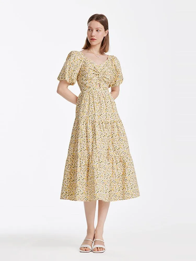 Floral Puff Sleeve Dress sold by Goelia product image thumbnail 3