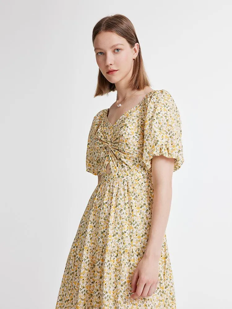 Floral Puff Sleeve Dress sold by Goelia product image thumbnail 5