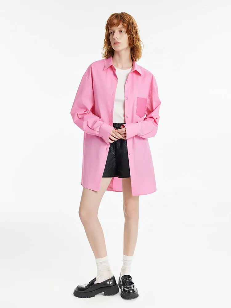 Pink Oversized Women Shirt sold by Goelia product image thumbnail 3