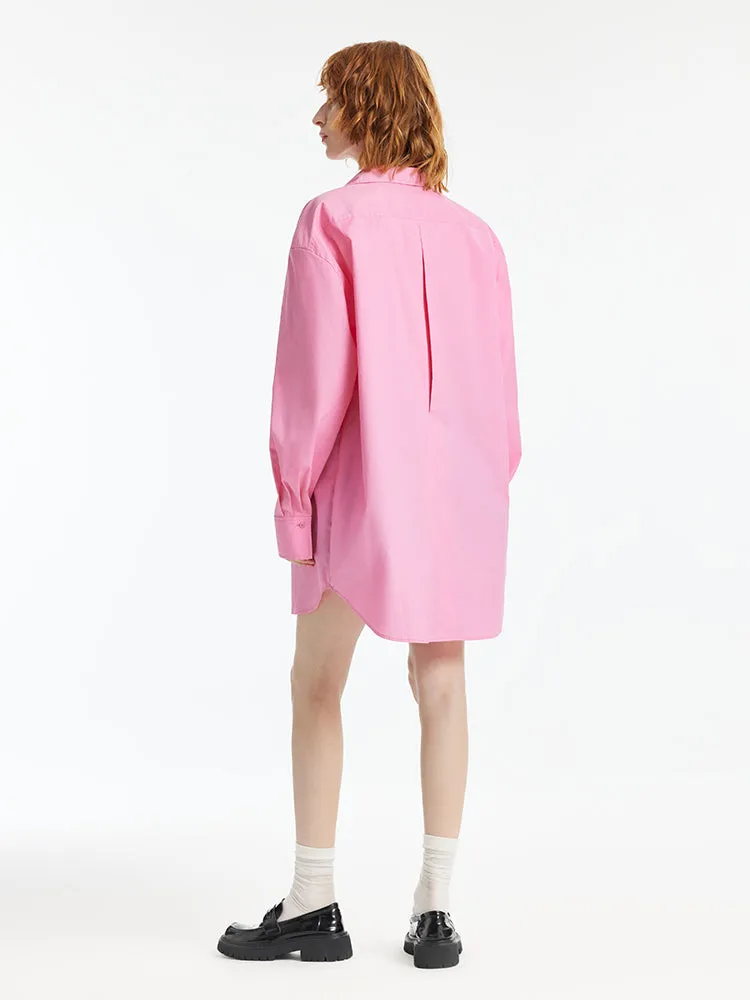 Pink Oversized Women Shirt sold by Goelia product image thumbnail 4