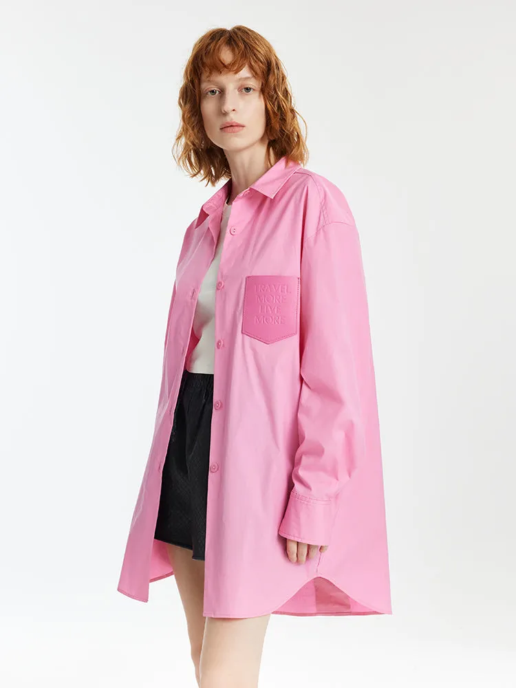 Pink Oversized Women Shirt sold by Goelia
