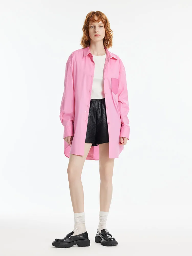 Pink Oversized Women Shirt sold by Goelia product image thumbnail 2