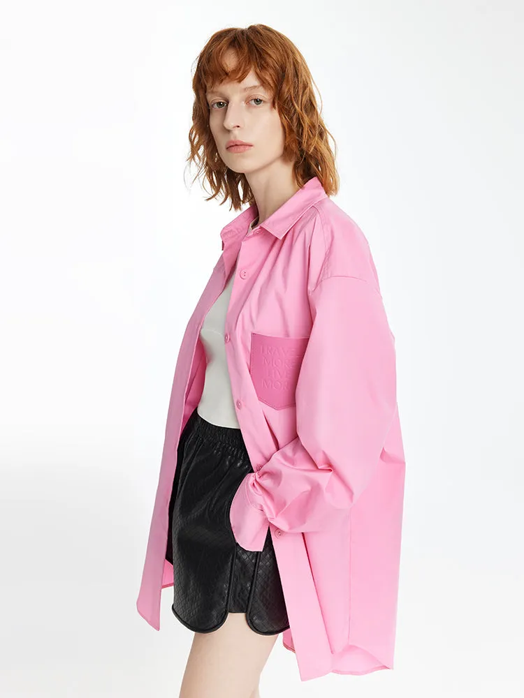 Pink Oversized Women Shirt sold by Goelia product image thumbnail 5