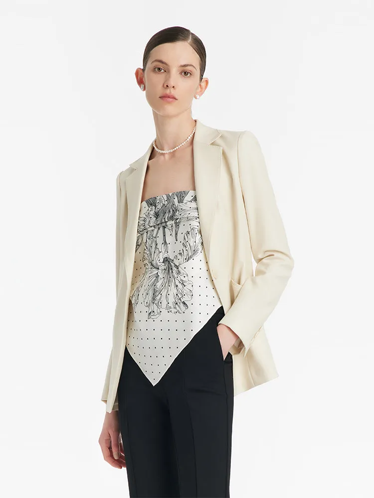 Iris And Polka Dots Printed 90 Square Pure Silk Scarf sold by Goelia product image thumbnail 5